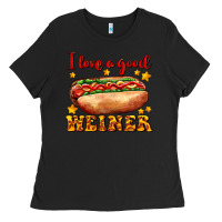 Black i love a good weiner Ladies Tee - AdoDesignShop