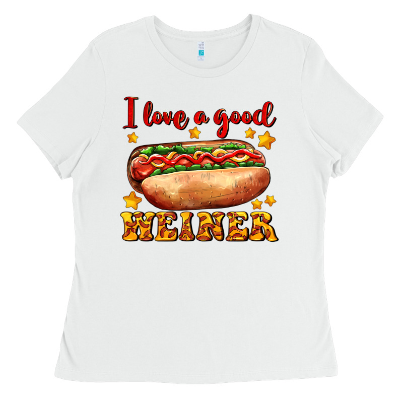 I Love A Good Weiner Ladies Tee by AdoDesignShop | Teevron