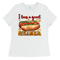 White i love a good weiner Ladies Tee - AdoDesignShop