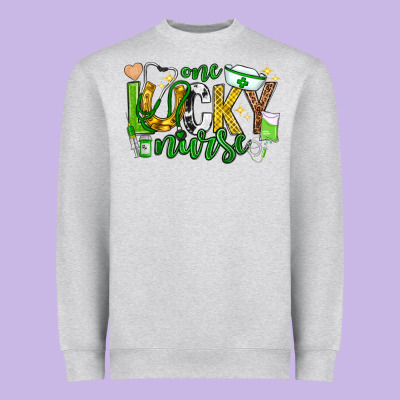 St Patricks Day One Lucky Nurse Heavyweight Sweatshirt Designed By Neo Western