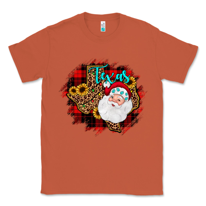 Texas Santa Wood Slice Ornament Classic Tee by JahusDesignShop | Teevron