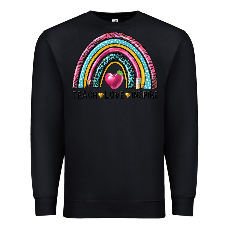 Rainbow Teach Love Inspire Premium Sweatshirt by NancyCooperArtShop | Teevron
