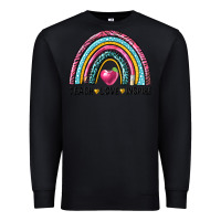 Black rainbow teach love inspire Premium Sweatshirt - NancyCooperArtShop