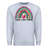 Heather Grey rainbow teach love inspire Premium Sweatshirt - NancyCooperArtShop