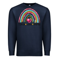 Navy rainbow teach love inspire Premium Sweatshirt - NancyCooperArtShop