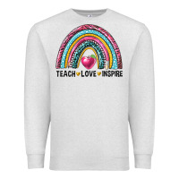 Oatmeal Heather rainbow teach love inspire Premium Sweatshirt - NancyCooperArtShop