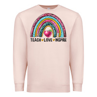 Pale Pink rainbow teach love inspire Premium Sweatshirt - NancyCooperArtShop