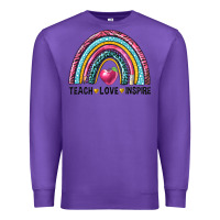 Purple rainbow teach love inspire Premium Sweatshirt - NancyCooperArtShop