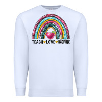 White rainbow teach love inspire Premium Sweatshirt - NancyCooperArtShop