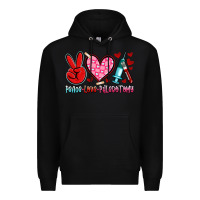 Black peace love phlebotomy Premium Hoodie - Artiststas