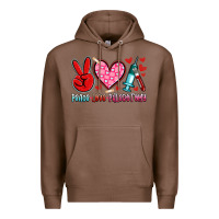 Chestnut peace love phlebotomy Premium Hoodie - Artiststas