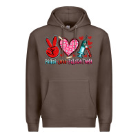 Coffee peace love phlebotomy Premium Hoodie - Artiststas