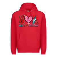 Red peace love phlebotomy Premium Hoodie - Artiststas