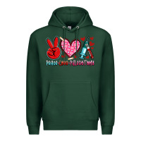 Sports Green peace love phlebotomy Premium Hoodie - Artiststas