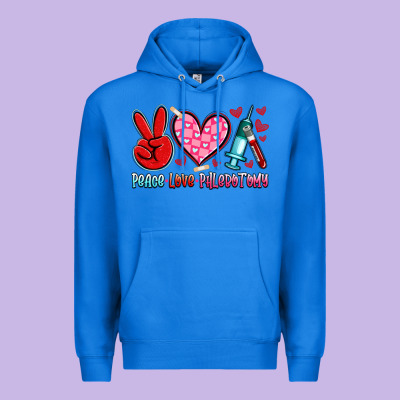 Peace Love Phlebotomy Premium Hoodie Designed By Artiststas