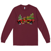 Burgundy christmas truck Long Sleeve Tee - JahusDesignShop