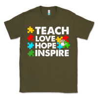 Army Green Teach Love Hope Inspire Classic Tee - CowhideDigitalArt
