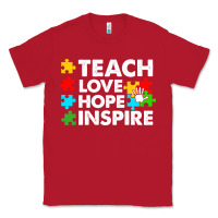 Red Teach Love Hope Inspire Classic Tee - CowhideDigitalArt