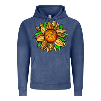 Vintage Denim pineapple sunflower Vintage Hoodie - Zillion Design Studio