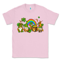 Bubblegum Pink st patricks gnomes with rainbow Classic Tee - AdoDesignShop