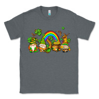Charcoal Heather st patricks gnomes with rainbow Classic Tee - AdoDesignShop