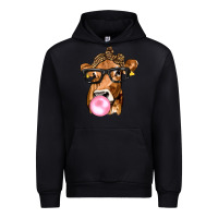 Black Cow Lick with Leopard Bandana Urban Hoodie - texasbilliewilder