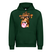 Forest Green Cow Lick with Leopard Bandana Urban Hoodie - texasbilliewilder