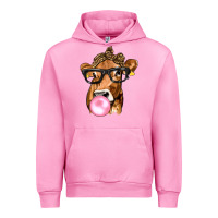 Fuchsia Pink Cow Lick with Leopard Bandana Urban Hoodie - texasbilliewilder