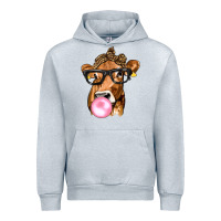 Heather Grey Cow Lick with Leopard Bandana Urban Hoodie - texasbilliewilder
