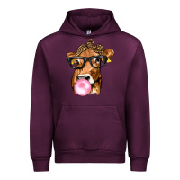 Mauve Wine Cow Lick with Leopard Bandana Urban Hoodie - texasbilliewilder