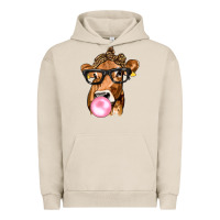 Pigment French Oak Cow Lick with Leopard Bandana Urban Hoodie - texasbilliewilder