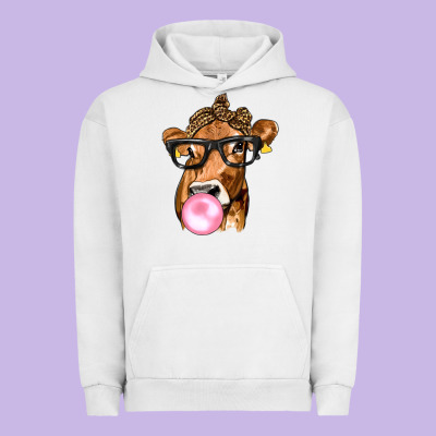 Cow Lick With Leopard Bandana Urban Hoodie Designed By Texasbilliewilder