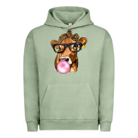 Pigment Oil Green Cow Lick with Leopard Bandana Urban Hoodie - texasbilliewilder