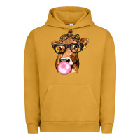 Pigment Peanut Butter Cow Lick with Leopard Bandana Urban Hoodie - texasbilliewilder