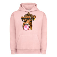 Pigment Salmon Cow Lick with Leopard Bandana Urban Hoodie - texasbilliewilder