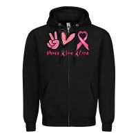 Black Peace love cure Zipper Hoodie - NancyCooperArtShop