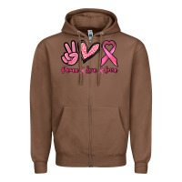 Chestnut Peace love cure Zipper Hoodie - NancyCooperArtShop