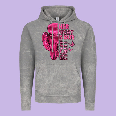 Her Fight Is Our Fight Cancer Vintage Hoodie Designed By Texasbilliewilder