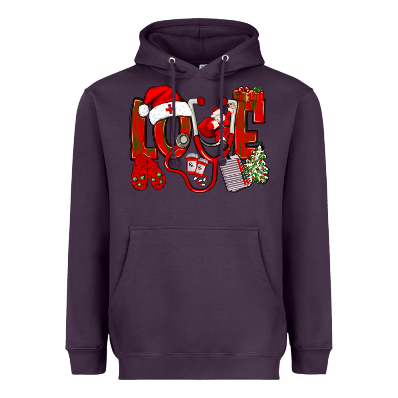 Christmas Love Nurse Heavyweight Hoodie by NancyCooperArtShop | Teevron