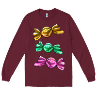 Burgundy colorful candies Long Sleeve Tee - AdoDesignShop