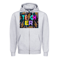 Heather Grey Western Teacher Flash Zipper Hoodie - LillyAllenDesigns