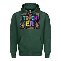 Sports Green Western Teacher Flash Zipper Hoodie - LillyAllenDesigns