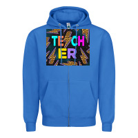 True Royal Western Teacher Flash Zipper Hoodie - LillyAllenDesigns