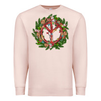 Pale Pink Christmas peace Premium Sweatshirt - MaliasSmallBusiness