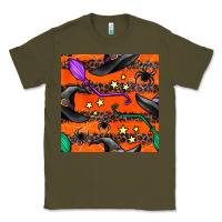 Army Green halloween witch hats leopard seamless pattern Classic Tee - BundleAndBundleShop