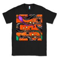 Black halloween witch hats leopard seamless pattern Classic Tee - BundleAndBundleShop