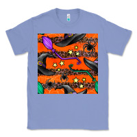 Colony Blue halloween witch hats leopard seamless pattern Classic Tee - BundleAndBundleShop