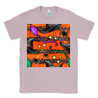 Lilac halloween witch hats leopard seamless pattern Classic Tee - BundleAndBundleShop
