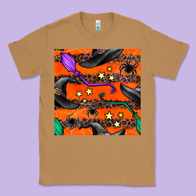 Halloween Witch Hats Leopard Seamless Pattern Classic Tee Designed By Bundleandbundleshop