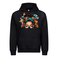 Black american football messy bun Urban Hoodie - texasbilliewilder